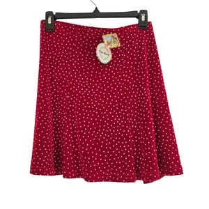 Made in Heaven Red White Polka Dot Mini Skirt A Line Flared One Size